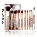 10Pcs Luxury Makeup Brush Set – Diamond Rivet Handle