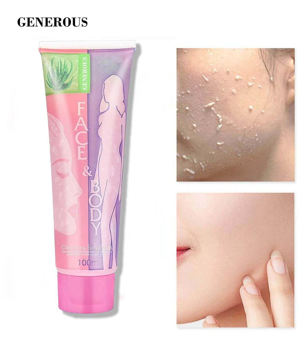 Face and Body Exfoliating Scrub Gel 100ml in Pink and Purple for Skin Cleansing and Dead Skin Removal