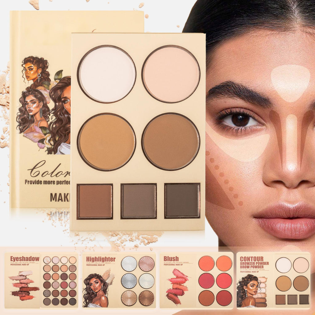 Beauty Color Bomb 63-Color Makeup Kit - Multi-Function Eyeshadow, Blush, Highlighter & Contour Palette
