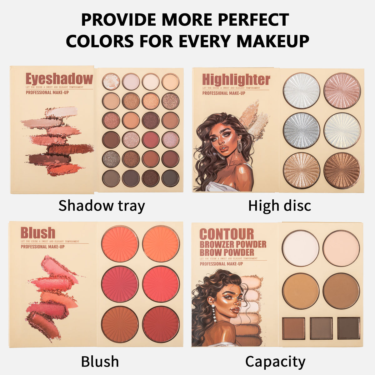 Beauty Color Bomb 63-Color Makeup Kit - Multi-Function Eyeshadow, Blush, Highlighter & Contour Palette