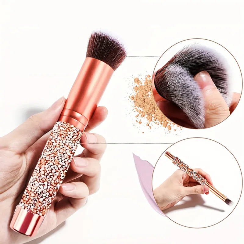 10Pcs Luxury Makeup Brush Set – Diamond Rivet Handle